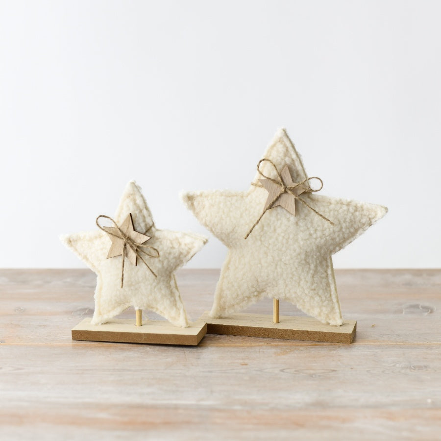Sherpa Christmas Star Decorations | Set of 2