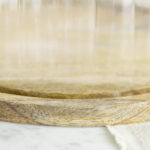 Ribbed Glass Cloche with Wooden Base | Large