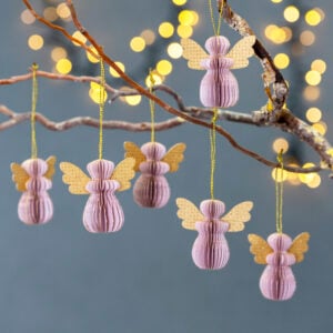 Dusky Pink Christmas Angels | Set of 6