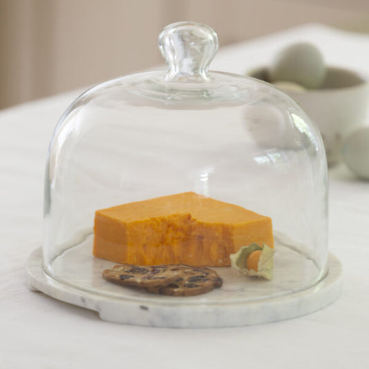 Glass Cloche with Marble Base