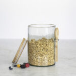 Hammered Glass Jar With Spoon | Large
