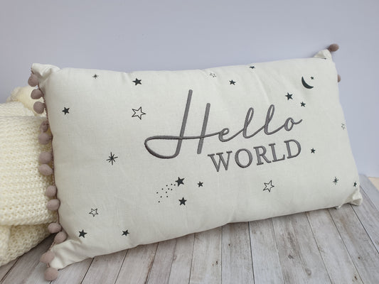 Hello World Nursery Cushion