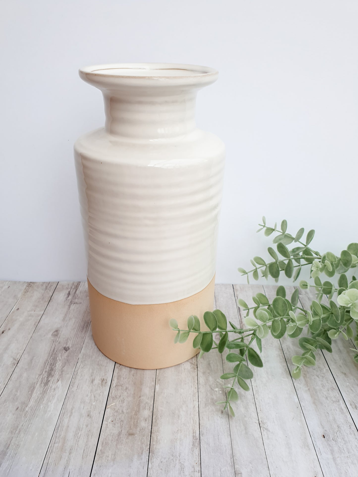 Rustic ribbed vase