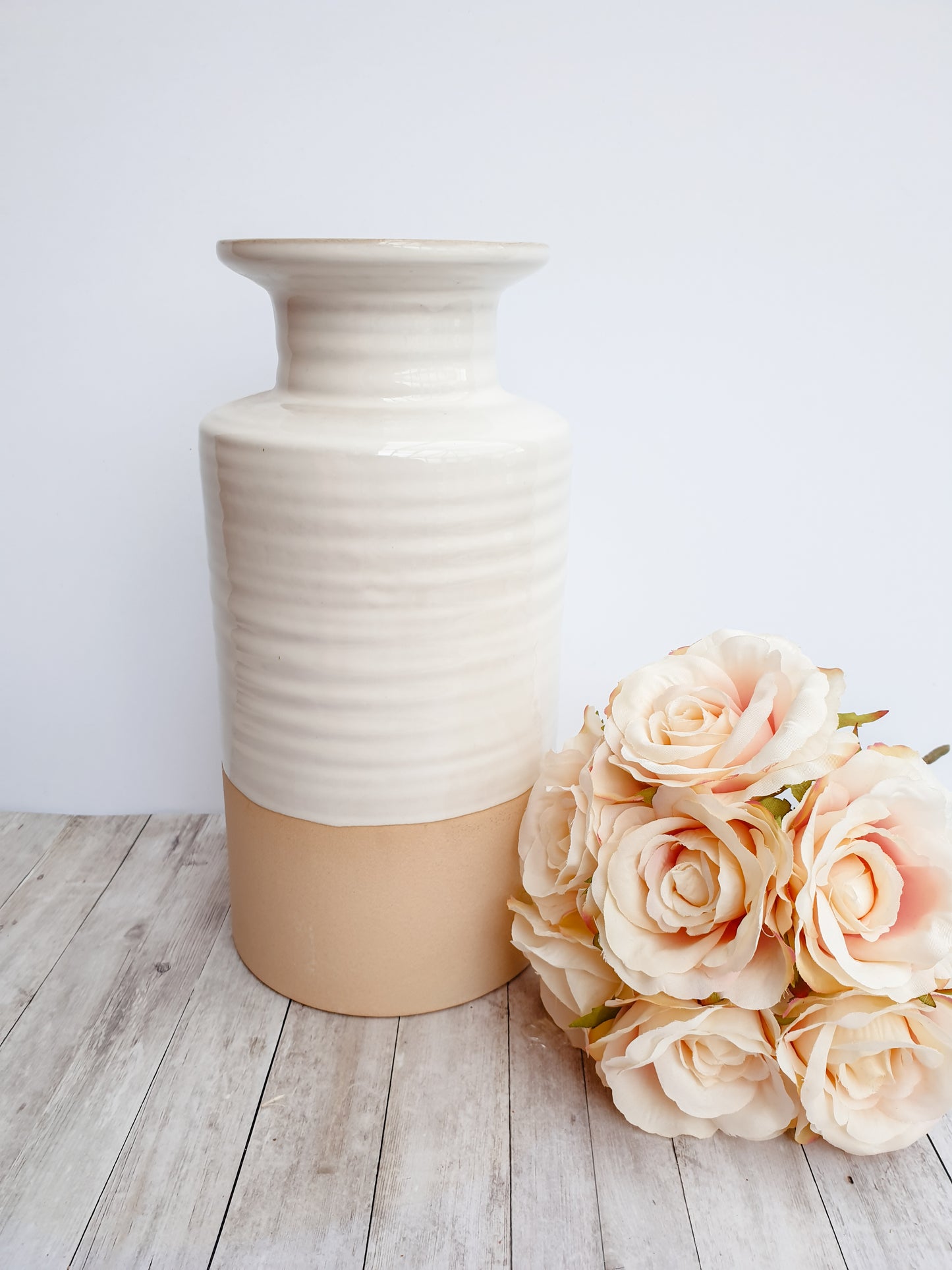 Rustic ribbed vase