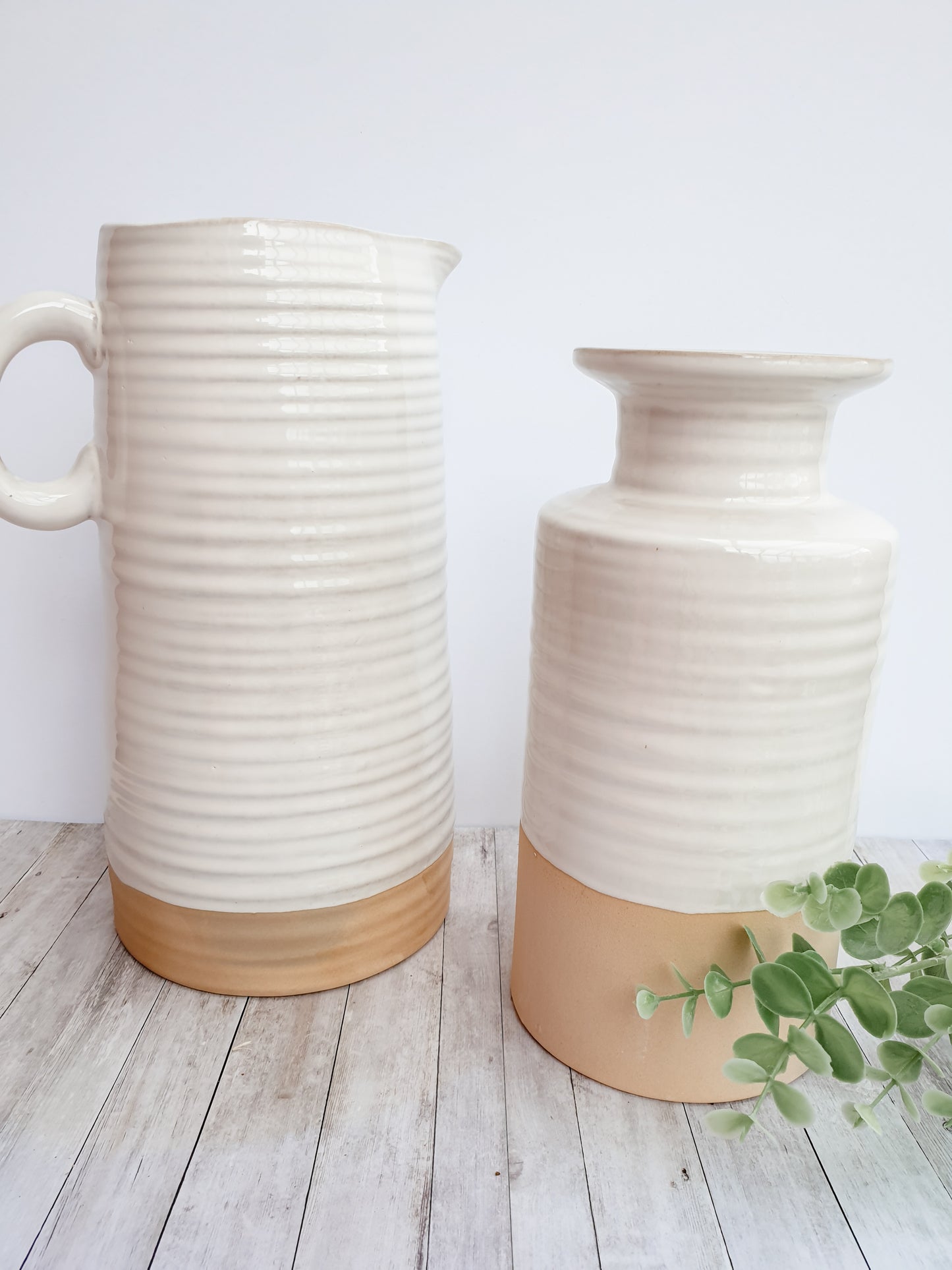 Rustic ribbed vase