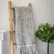 Grey fringe throw