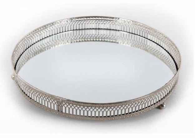 Silver Mirrored Candle Plate