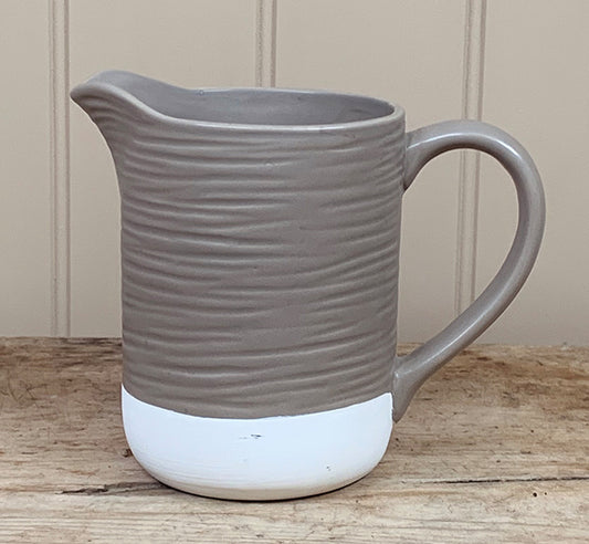 Ceramic Ridged Two Tone Jug