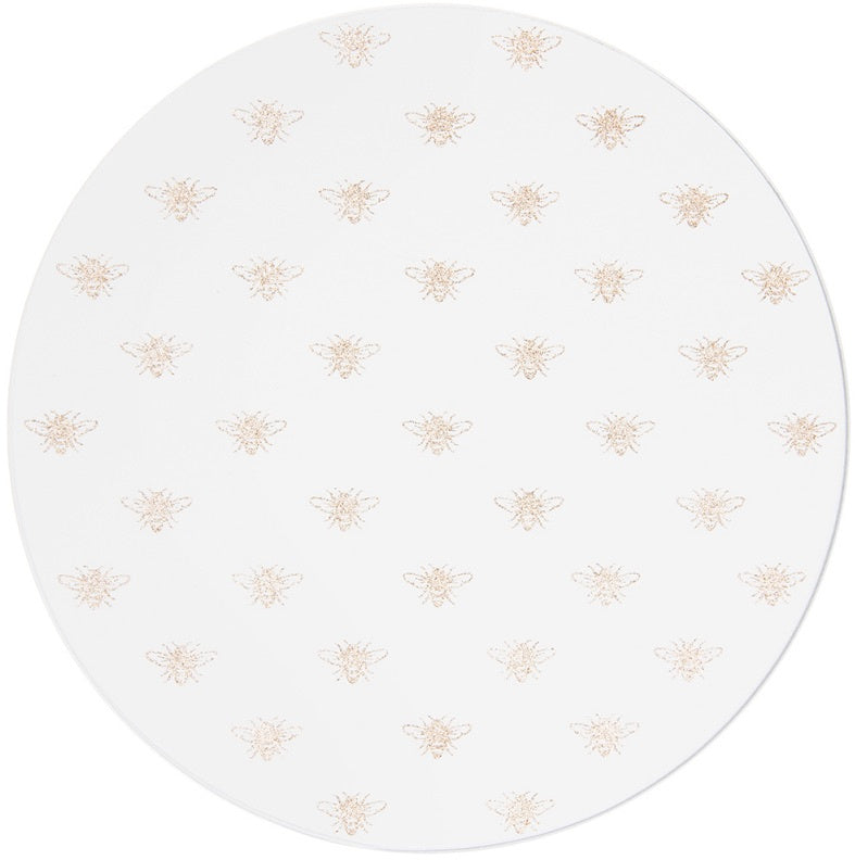 Golden Bee Glass Candle Plate