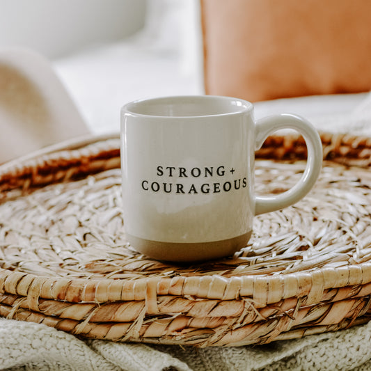 Strong and Courageous Stoneware mug