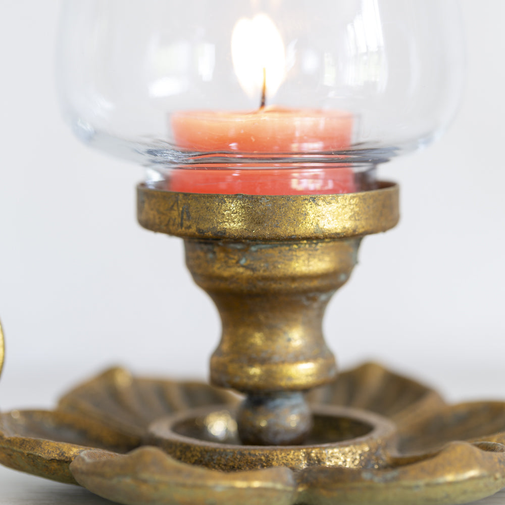 Brass Chamberstick Style Lantern