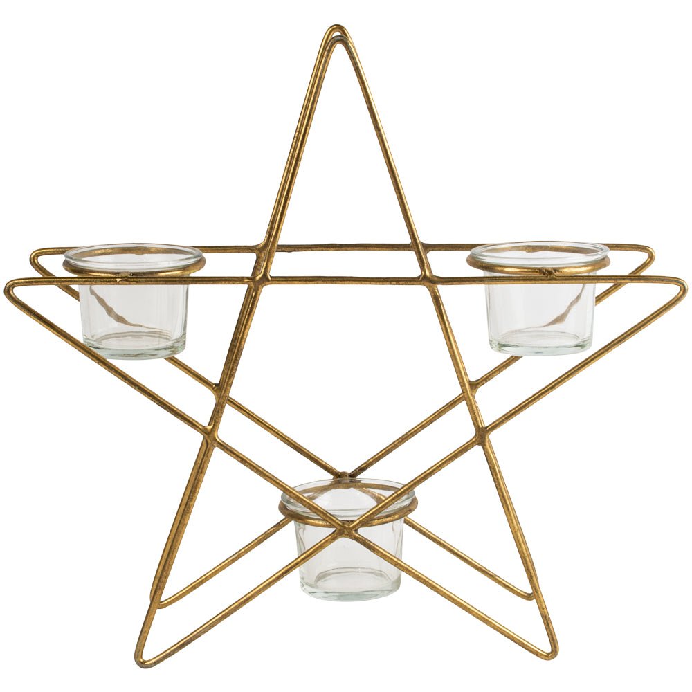 Star Triple Tea Light Holder