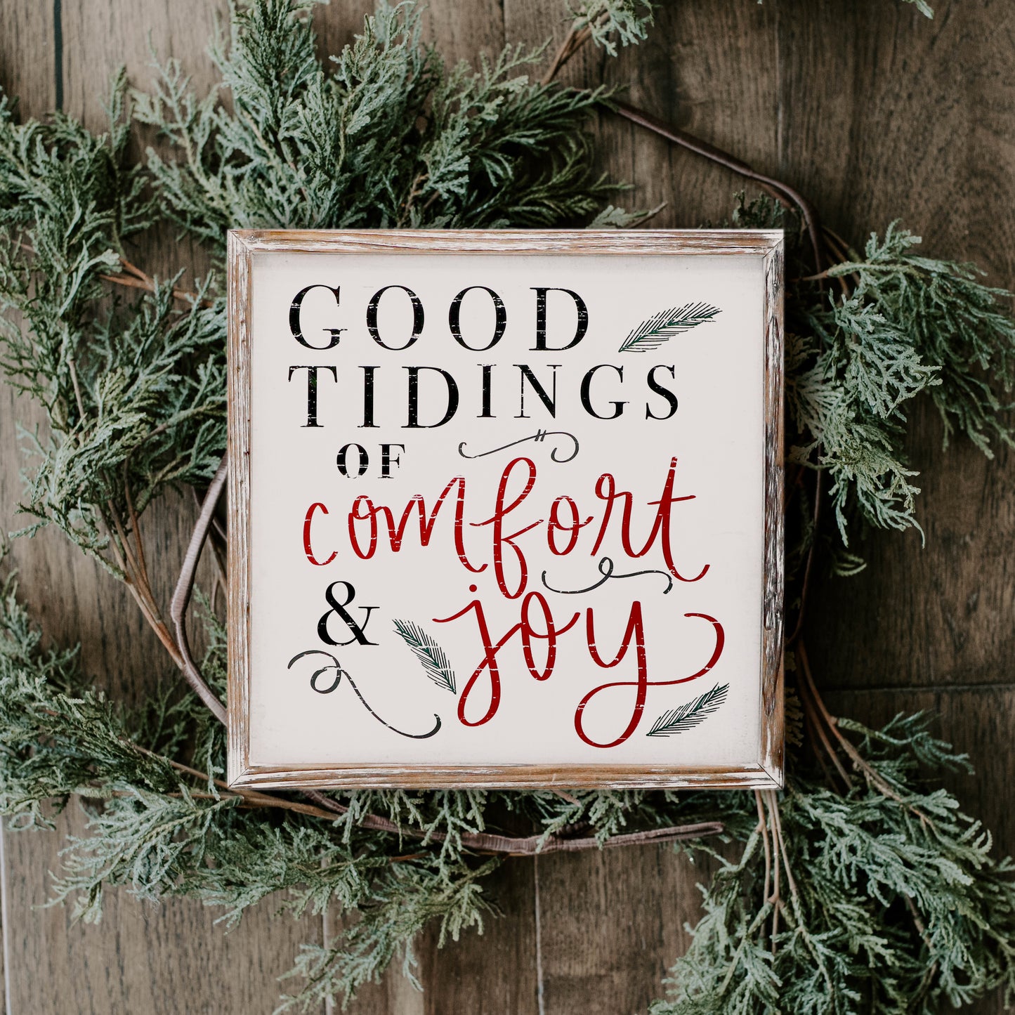 Good Tidings Wooden Sign