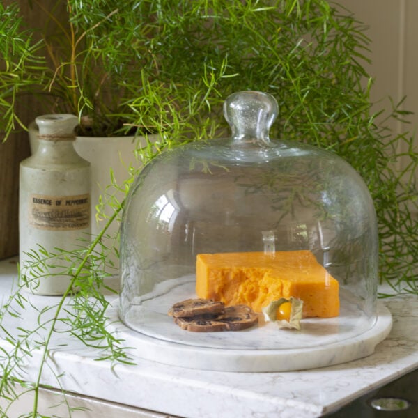 Glass Cloche with Marble Base