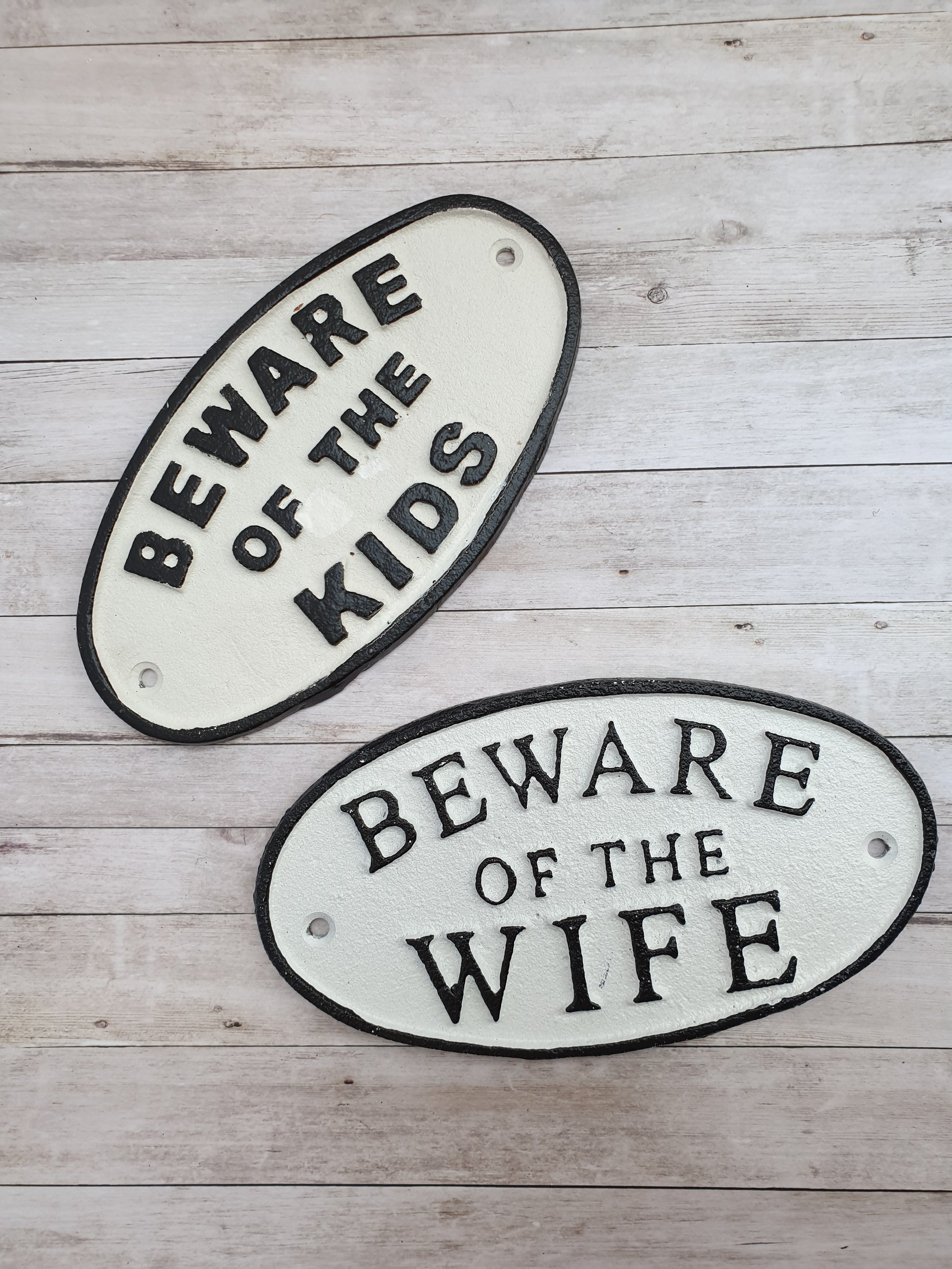 Cast Iron Beware of the Wife Sign