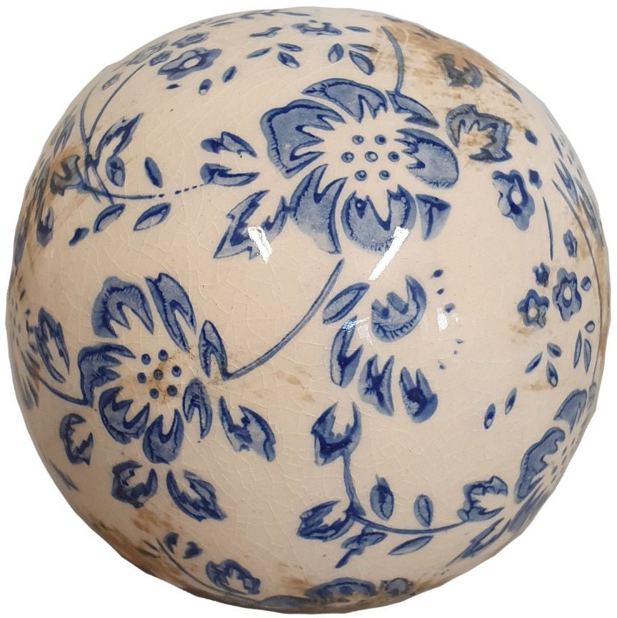 White and Blue Vintage Floral Sphere