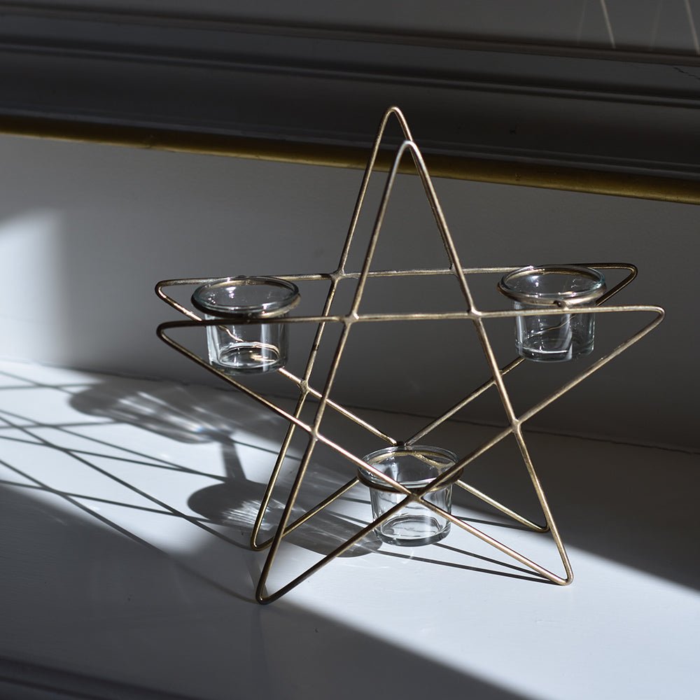 Star Triple Tea Light Holder