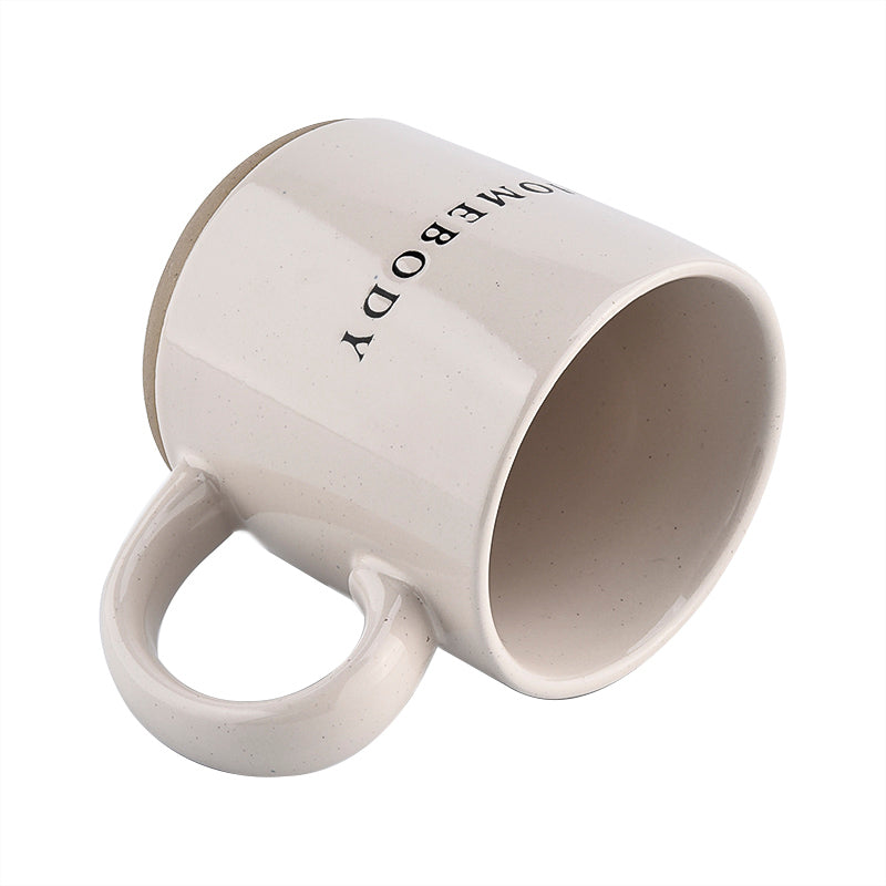 Pour morning coffee into stoneware homebody mug. Perfect gift for home decor and interiors lovers. Embossed homebody lettering on pretty home mug. Gift for tea drinker, hot choclate lover or coffee addict alike. Homebody mug is a partglazed stoneware mug. Makes an ideal mug gift for home lovers