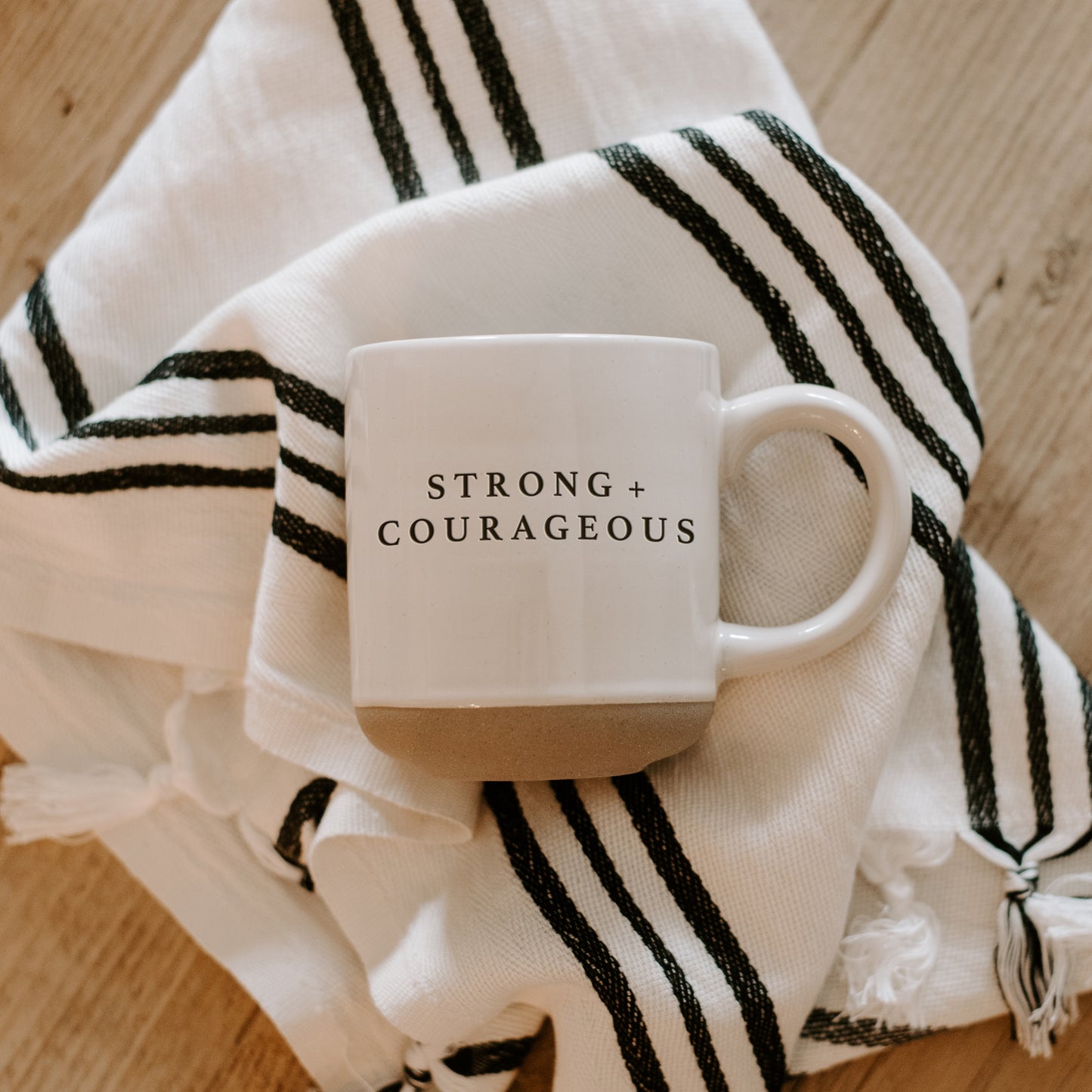 Strong and Courageous Stoneware mug