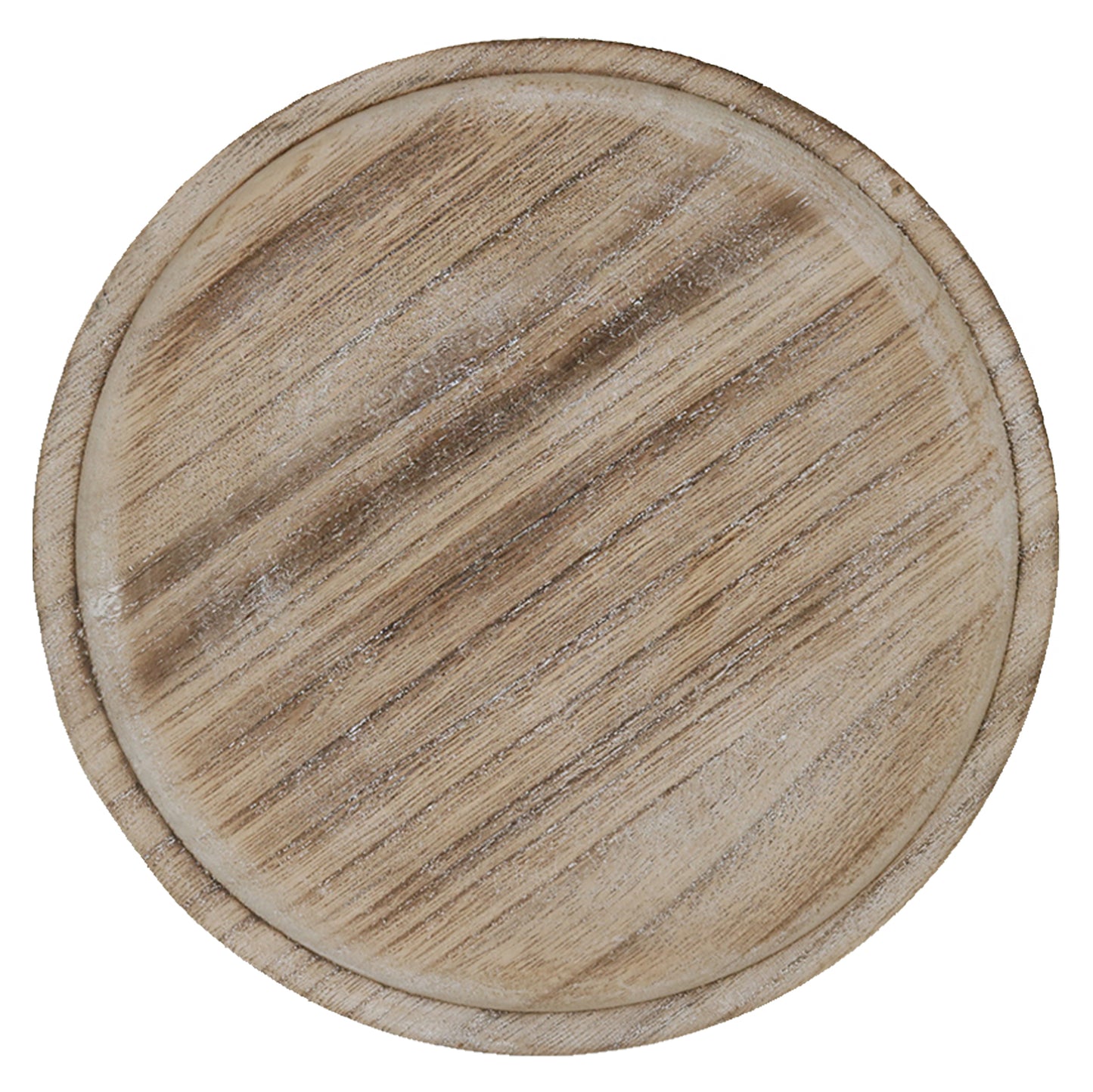 Rustic wood tray with distressed white finish