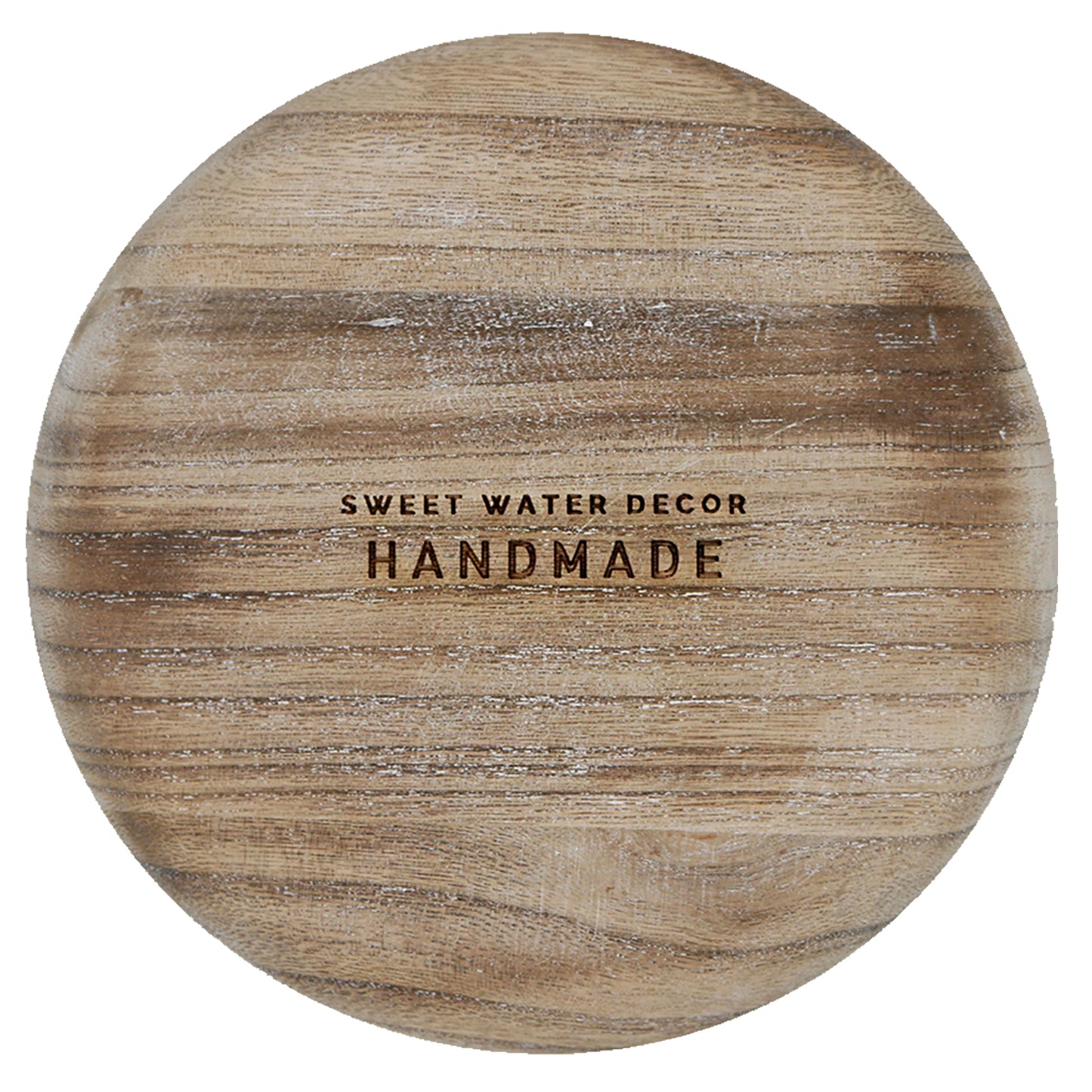 base of handmade rustic wood tray