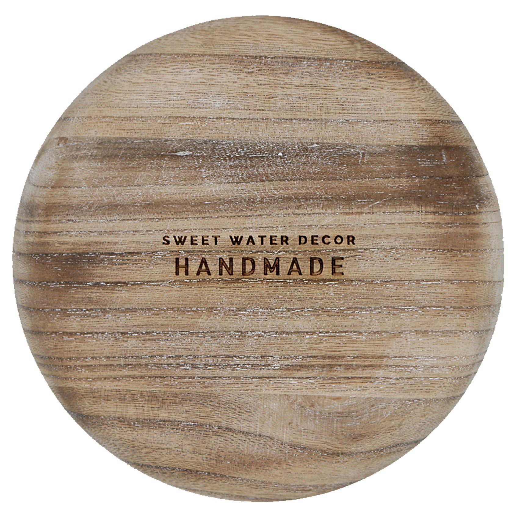 base of handmade rustic wood tray