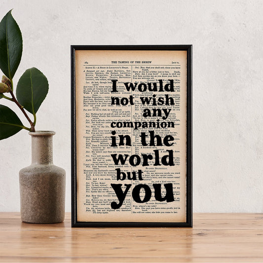 Shakespeare "Companion" Framed Book Page